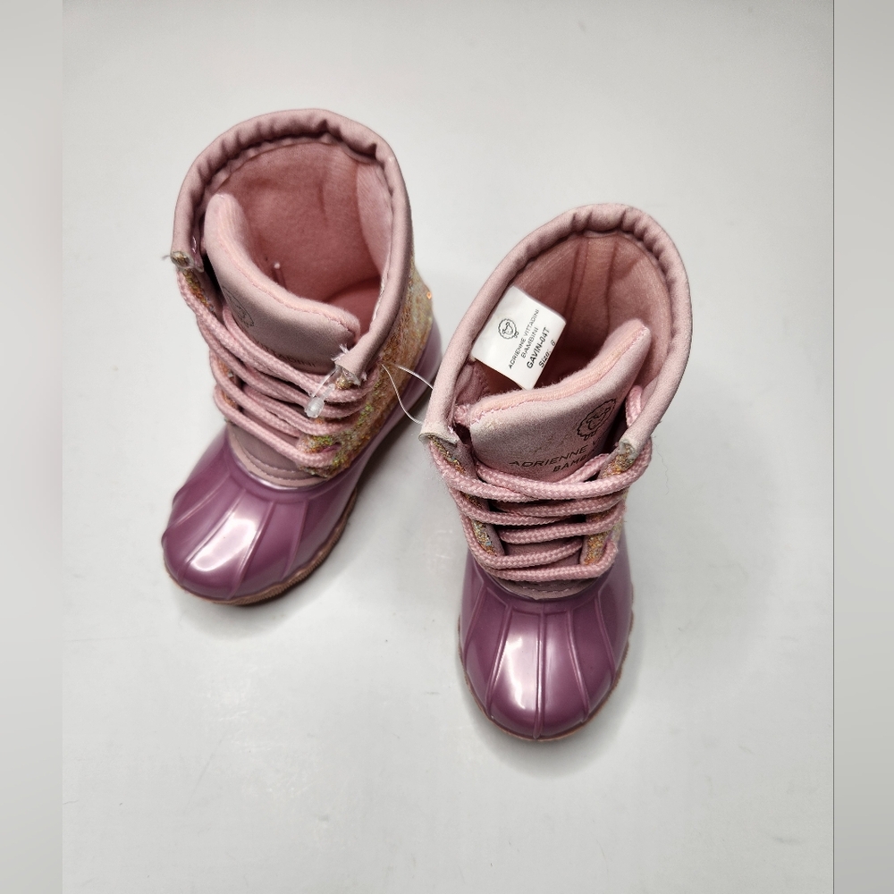 NEW Adrienne Vittadini Glittery Pink Kids Boots - Picture 3 of 9